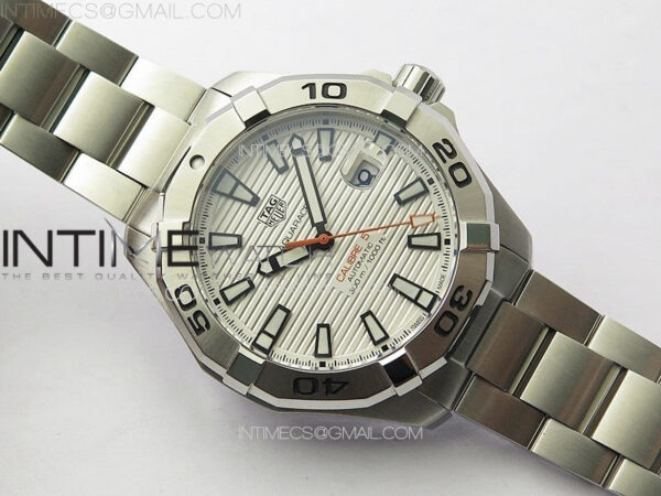 Aquaracer Calibre 5 44mm TARF 1:1 Best Edition White Dial SS Bezel on SS Bracelet SW200 - Image 2