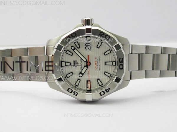 Aquaracer Calibre 5 44mm TARF 1:1 Best Edition White Dial SS Bezel on SS Bracelet SW200 - Image 3
