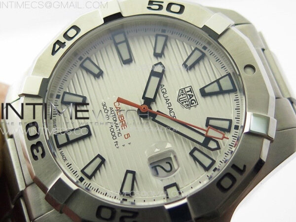 Aquaracer Calibre 5 44mm TARF 1:1 Best Edition White Dial SS Bezel on SS Bracelet SW200 - Image 4