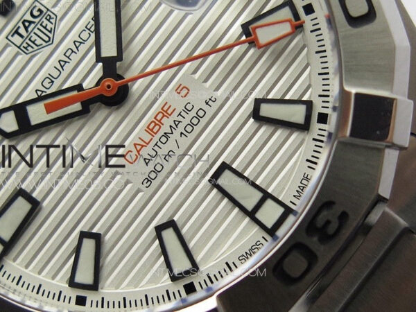 Aquaracer Calibre 5 44mm TARF 1:1 Best Edition White Dial SS Bezel on SS Bracelet SW200 - Image 5