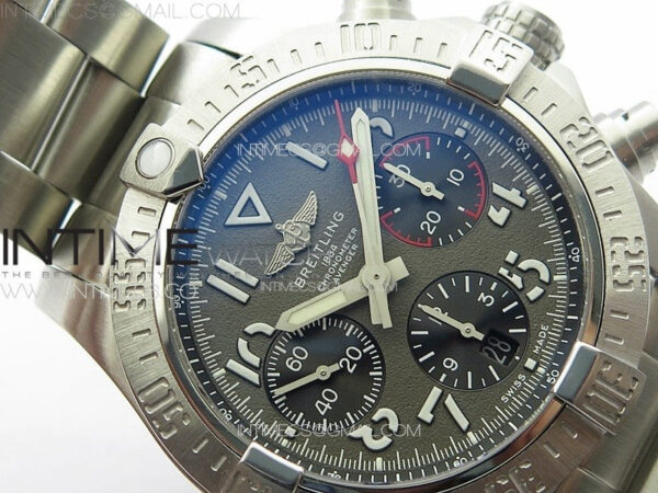 Avenger Chrono SS 369 Subdial B50 Gray Dial on SS Bracelet A7750 - Image 8