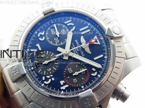 Avenger Chrono SS 369 Subdial B50 Blue Dial on SS Bracelet A7750 - Image 3