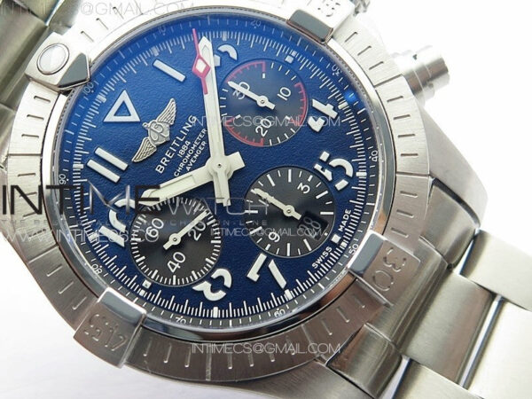 Avenger Chrono SS 369 Subdial B50 Blue Dial on SS Bracelet A7750 - Image 4