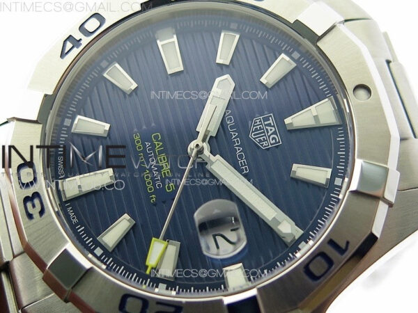 Aquaracer Calibre 5 44mm TARF 1:1 Best Edition Blue Dial SS Bezel on SS Bracelet SW200 - Image 4