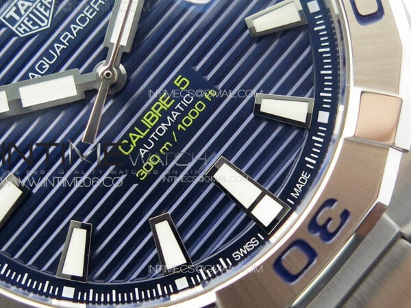 Aquaracer Calibre 5 44mm TARF 1:1 Best Edition Blue Dial SS Bezel on SS Bracelet SW200 - Image 5