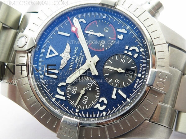 Avenger Chrono SS 369 Subdial B50 Blue Dial on SS Bracelet A7750 - Image 6