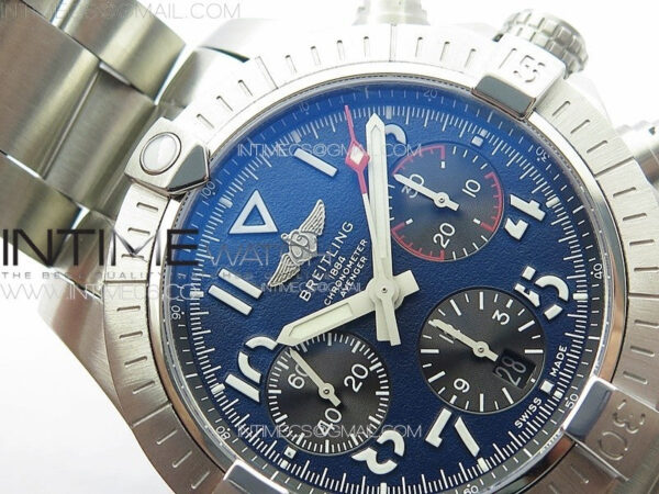 Avenger Chrono SS 369 Subdial B50 Blue Dial on SS Bracelet A7750 - Image 7