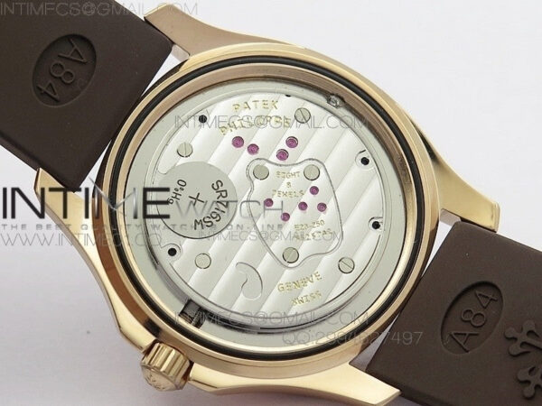Aquanaut Jumbo RG 1:1 Best Edition Brown Dial on White Brown Strap Ronda Quartz - Image 11