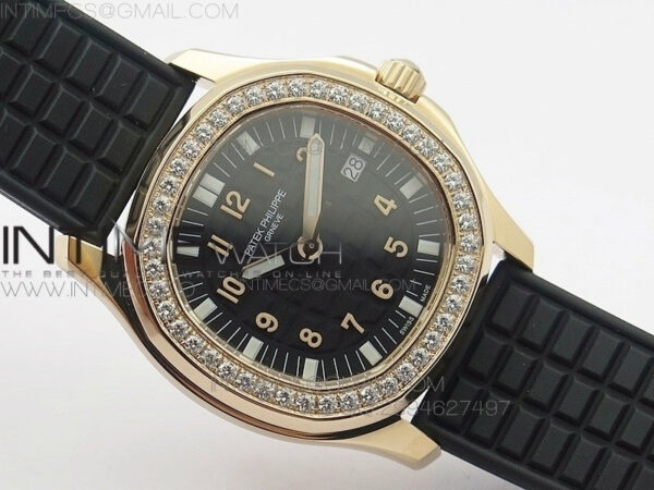 Aquanaut Jumbo RG 1:1 Best Edition Black Dial on Black Rubber Strap Ronda Quartz - Image 2