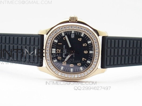 Aquanaut Jumbo RG 1:1 Best Edition Black Dial on Black Rubber Strap Ronda Quartz - Image 3