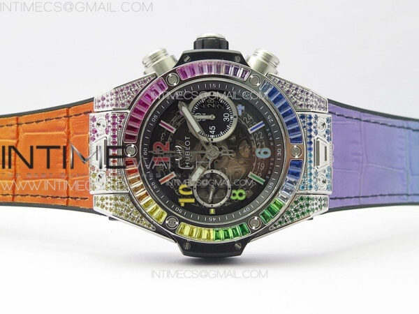 Big Bang Unico Rainbow King SS 45mm ZF 1:1 Best Edition on Rainbow Gummy Strap A1242 - Image 3