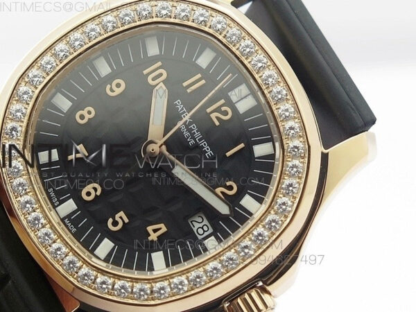 Aquanaut Jumbo RG 1:1 Best Edition Black Dial on Black Rubber Strap Ronda Quartz - Image 4