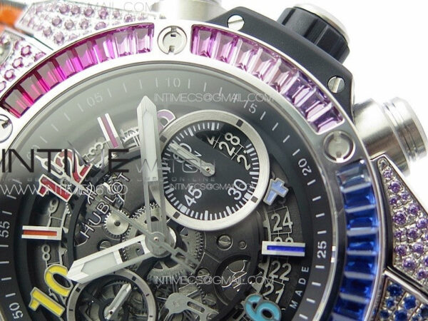 Big Bang Unico Rainbow King SS 45mm ZF 1:1 Best Edition on Rainbow Gummy Strap A1242 - Image 5