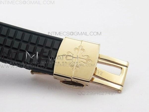 Aquanaut Jumbo RG 1:1 Best Edition Black Dial on Black Rubber Strap Ronda Quartz - Image 7