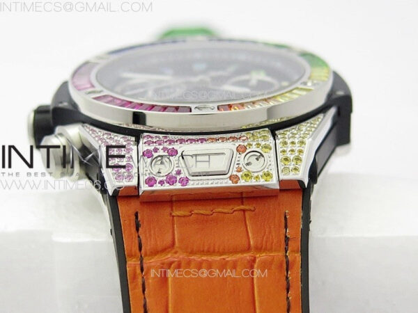 Big Bang Unico Rainbow King SS 45mm ZF 1:1 Best Edition on Rainbow Gummy Strap A1242 - Image 14