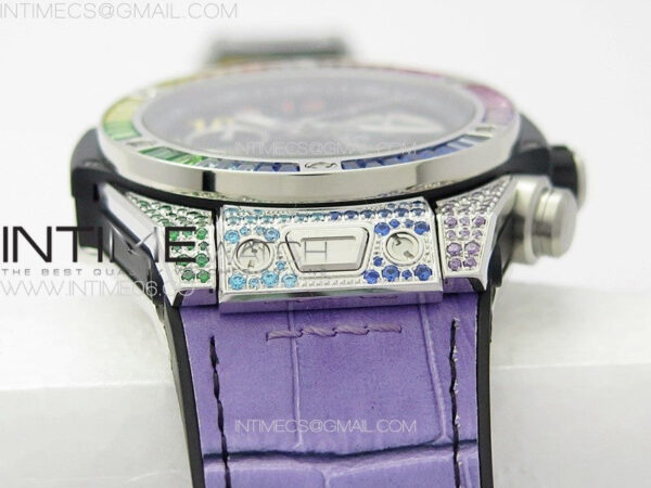 Big Bang Unico Rainbow King SS 45mm ZF 1:1 Best Edition on Rainbow Gummy Strap A1242 - Image 15