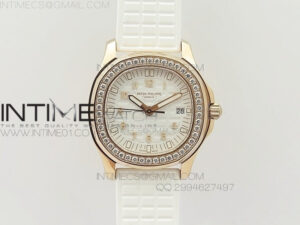 Aquanaut Jumbo RG 1:1 Best Edition White Dial on White Rubber Strap Ronda Quartz