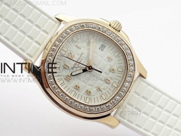 Aquanaut Jumbo RG 1:1 Best Edition White Dial on White Rubber Strap Ronda Quartz - Image 2