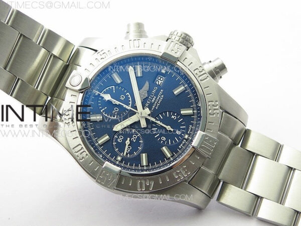 Avenger Chrono SS White Second hand B50 Blue Dial on SS Bracelet A7750 - Image 2