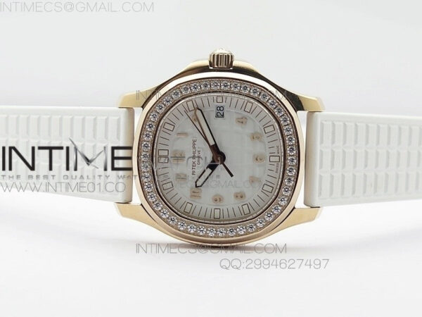 Aquanaut Jumbo RG 1:1 Best Edition White Dial on White Rubber Strap Ronda Quartz - Image 3