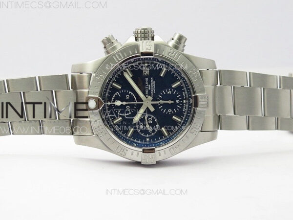 Avenger Chrono SS White Second hand B50 Blue Dial on SS Bracelet A7750 - Image 3