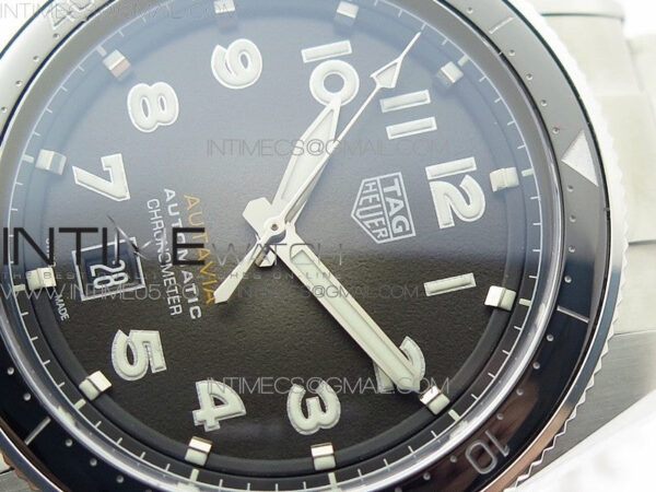 Autavia WBE5116 42mm SS TAR 1:1 Best Edition Black Ceramic bezel Gray Dial on SS Bracelet SW200 - Image 4