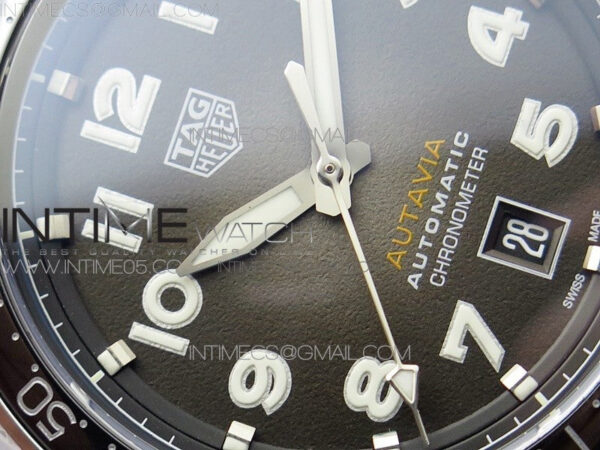Autavia WBE5116 42mm SS TAR 1:1 Best Edition Black Ceramic bezel Gray Dial on SS Bracelet SW200 - Image 6