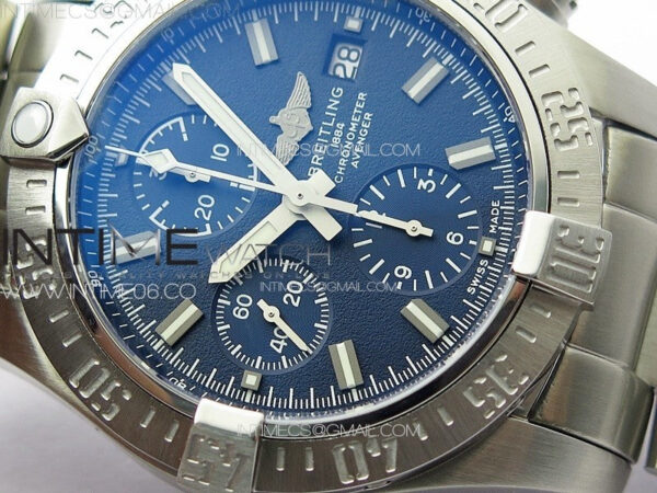 Avenger Chrono SS White Second hand B50 Blue Dial on SS Bracelet A7750 - Image 8