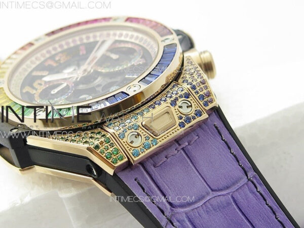 Big Bang Unico Rainbow King RG 45mm ZF 1:1 Best Edition on Rainbow Gummy Strap A1242 - Image 12