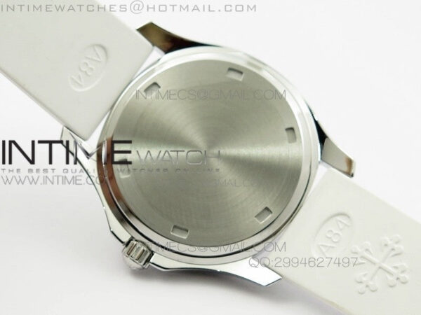 Aquanaut Jumbo SS 1:1 Best Edition White Dial on White Rubber Strap Ronda Quartz - Image 3