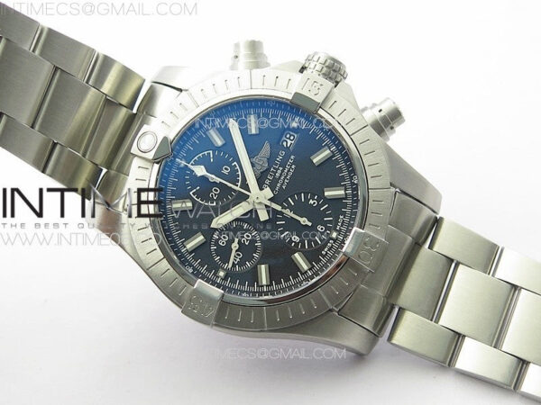 Avenger Chrono SS White Second hand B50 Black Dial on SS Bracelet A7750 - Image 2