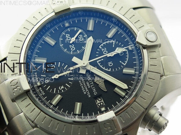 Avenger Chrono SS White Second hand B50 Black Dial on SS Bracelet A7750 - Image 4