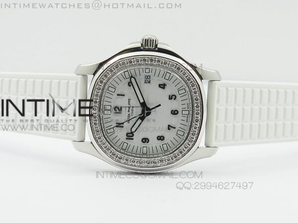 Aquanaut Jumbo SS 1:1 Best Edition White Dial on White Rubber Strap Ronda Quartz - Image 7