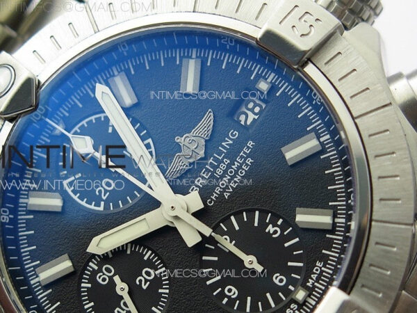 Avenger Chrono SS White Second hand B50 Black Dial on SS Bracelet A7750 - Image 5