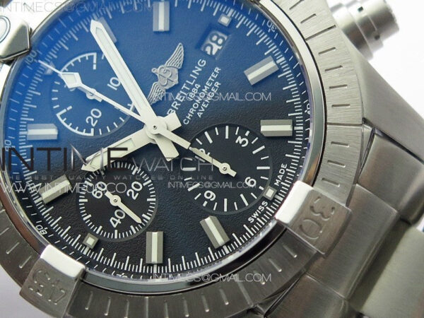 Avenger Chrono SS White Second hand B50 Black Dial on SS Bracelet A7750 - Image 6