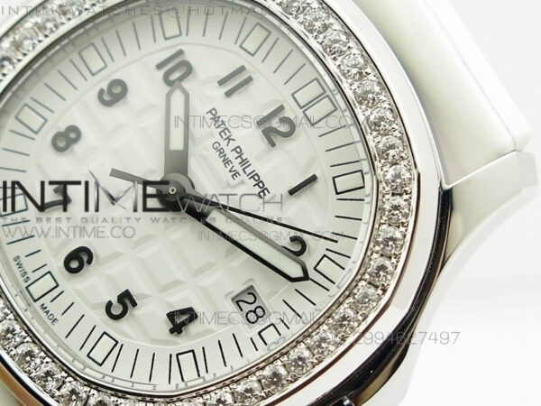 Aquanaut Jumbo SS 1:1 Best Edition White Dial on White Rubber Strap Ronda Quartz - Image 8