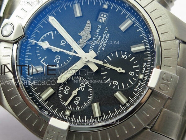 Avenger Chrono SS White Second hand B50 Black Dial on SS Bracelet A7750 - Image 7