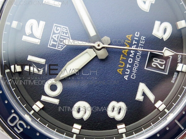 Autavia WBE5116 42mm SS TAR 1:1 Best Edition Blue Ceramic bezel Blue Dial on SS Bracelet SW200 - Image 7
