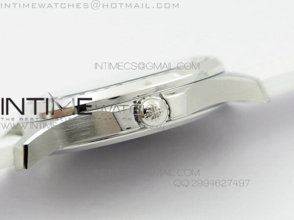 Aquanaut Jumbo SS 1:1 Best Edition White Dial on White Rubber Strap Ronda Quartz - Image 9