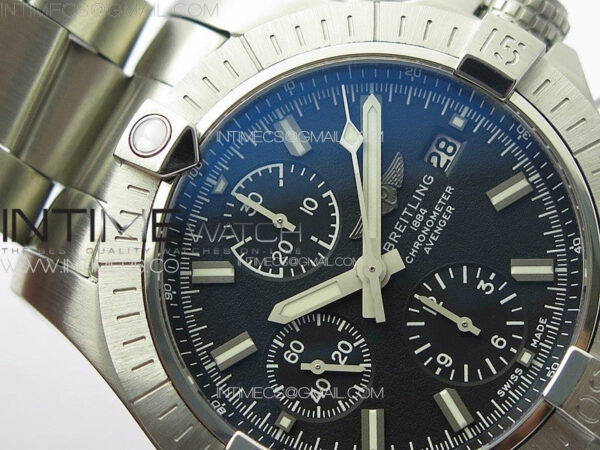 Avenger Chrono SS White Second hand B50 Black Dial on SS Bracelet A7750 - Image 8