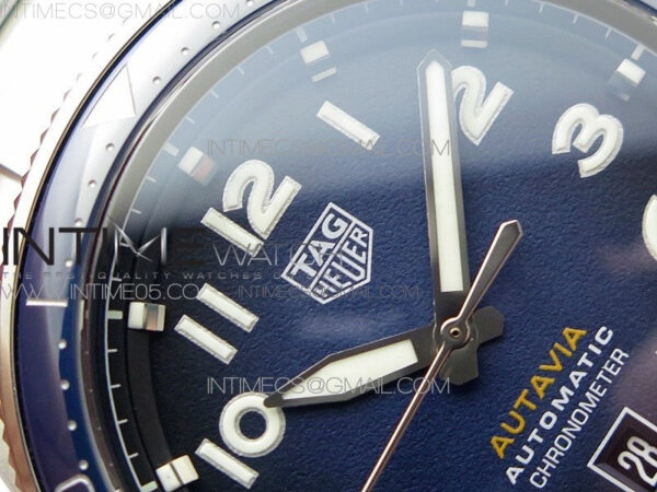 Autavia WBE5116 42mm SS TAR 1:1 Best Edition Blue Ceramic bezel Blue Dial on SS Bracelet SW200 - Image 8