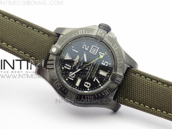 Avenger II Seawolf DLC V2 Best Black Dial Numeral Markers Yellow Second Hand on Black Strap A2836(Free Brown Leather Strap - Image 2