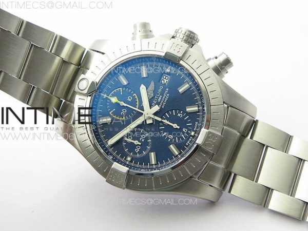 Avenger Chrono SS Yellow Second hand B50 Blue Dial on SS Bracelet A7750 - Image 2