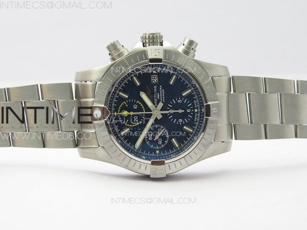 Avenger Chrono SS Yellow Second hand B50 Blue Dial on SS Bracelet A7750 - Image 3