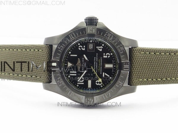 Avenger II Seawolf DLC V2 Best Black Dial Numeral Markers Yellow Second Hand on Black Strap A2836(Free Brown Leather Strap - Image 3
