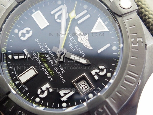 Avenger II Seawolf DLC V2 Best Black Dial Numeral Markers Yellow Second Hand on Black Strap A2836(Free Brown Leather Strap - Image 4
