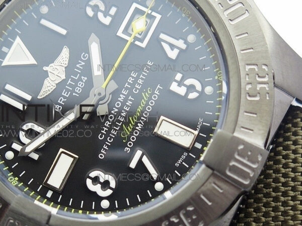 Avenger II Seawolf DLC V2 Best Black Dial Numeral Markers Yellow Second Hand on Black Strap A2836(Free Brown Leather Strap - Image 5