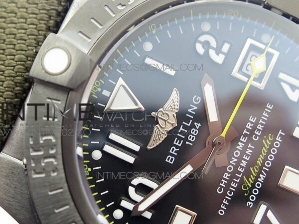 Avenger II Seawolf DLC V2 Best Black Dial Numeral Markers Yellow Second Hand on Black Strap A2836(Free Brown Leather Strap - Image 6