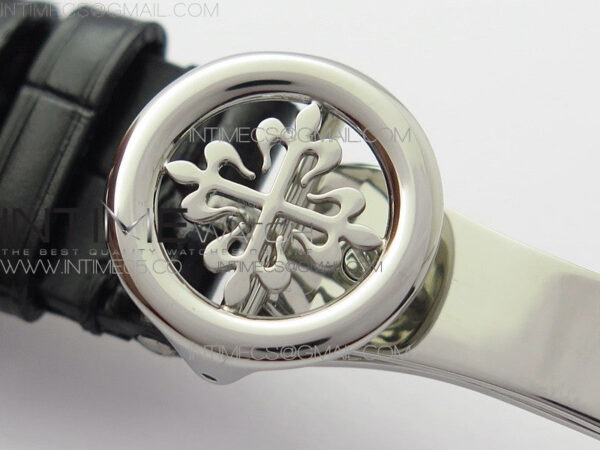 Calatrava 5153G SS ZF 1:1 Best Edition Black textured dial on Black Leather Strap A324CS - Image 16