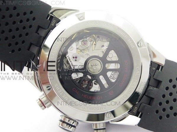 Calibre Heuer 01 Chrono 43mm SS XF 1:1 Best Edition Skeleton Dial on Rubber Strap A1887 - Image 21